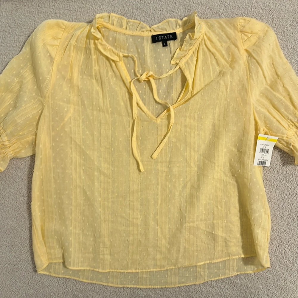 1 State Women’s Yellow textured Top